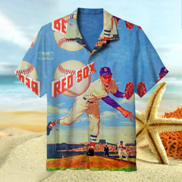 Boston Red Sox Vintage Pitcher's Hawaiian Shirt