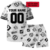 Chicago White Sox Custom Name And Number Hawaiian Shirt Back With Short - TeeAloha