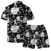 Chicago White Sox Logo Legend Team Baseball Pattern Hawaiian Shirt Back With Short - TeeAloha