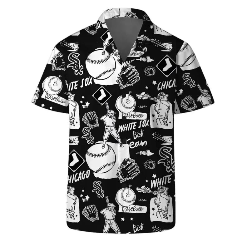 Chicago White Sox Logo Legend Team Baseball Pattern Hawaiian Shirt