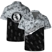 Chicago White Sox Team Logo Palm Leaf Pattern Hawaiian Shirt - TeeAloha