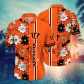 Cincinnati Bengals Bold Blossom Hawaiian Shirt - TeeAloha