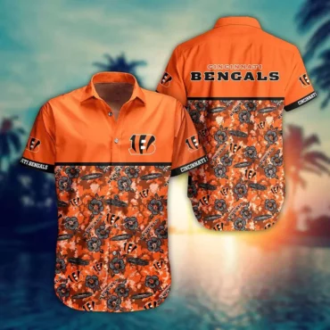 Cincinnati Bengals Floral Camo Hawaiian Shirt