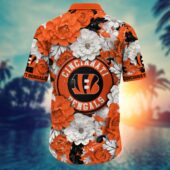 Cincinnati Bengals Floral Explosion Hawaiian Shirt Back - TeeAloha