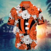 Cincinnati Bengals Floral Explosion Hawaiian Shirt Front - TeeAloha