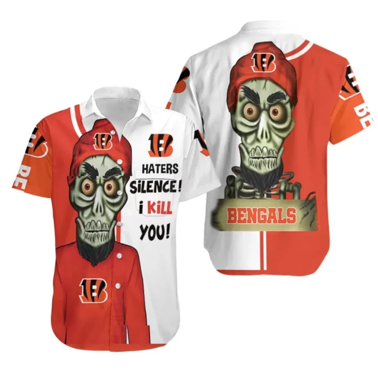 Cincinnati Bengals Haters Silence Skeleton Hawaiian Shirt