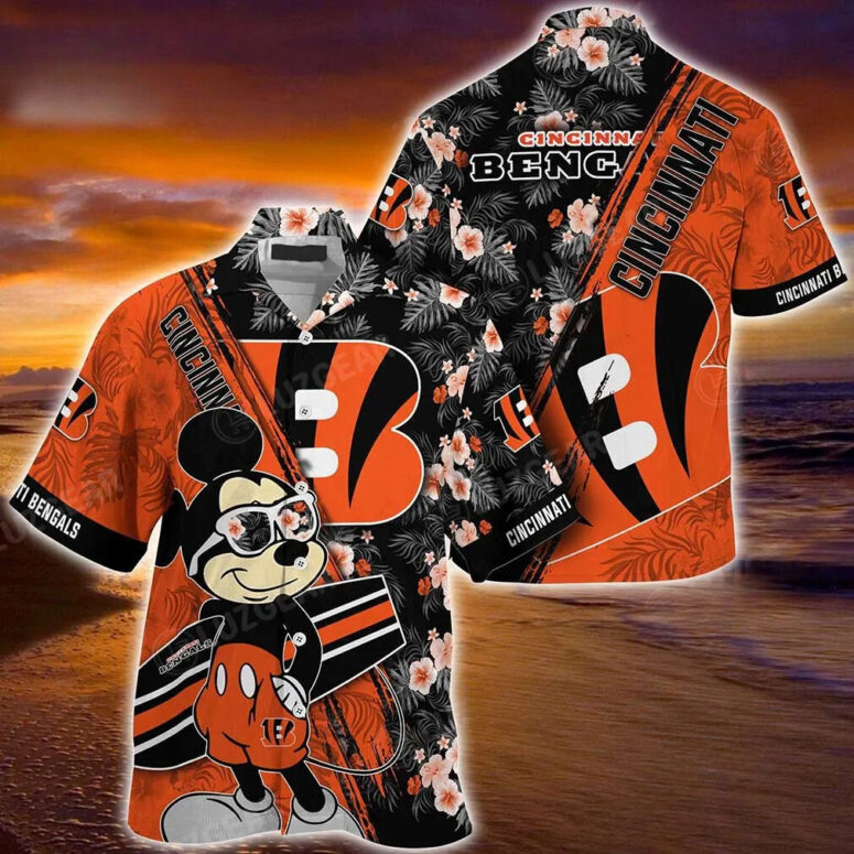 Cincinnati Bengals Mickey Tropical Hawaiian Shirt