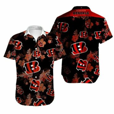 Cincinnati Bengals Midnight Bloom Hawaiian Shirt