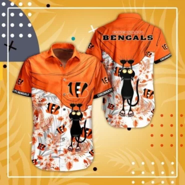 Cincinnati Bengals Mischievous Cat Hawaiian Shirt