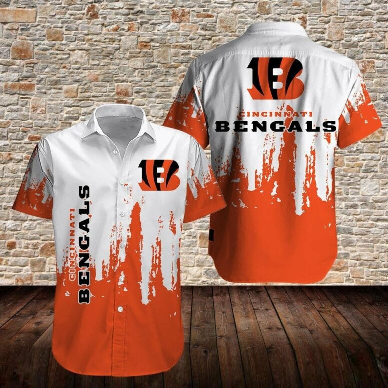 Cincinnati Bengals Paint Splash Hawaiian Shirt