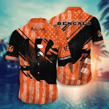 Cincinnati Bengals Patriotic Sunset Hawaiian Shirt