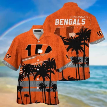 Cincinnati Bengals Retro Palms Hawaiian Shirt