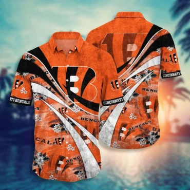 Cincinnati Bengals Retro Swirl Hawaiian Shirt