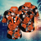 Cincinnati Bengals Rose Noir Hawaiian Shirt - TeeAloha