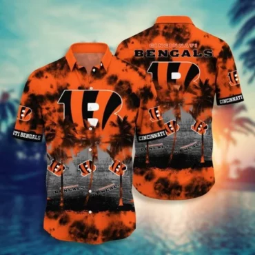 Cincinnati Bengals Sunset Tie-Dye Hawaiian Shirt