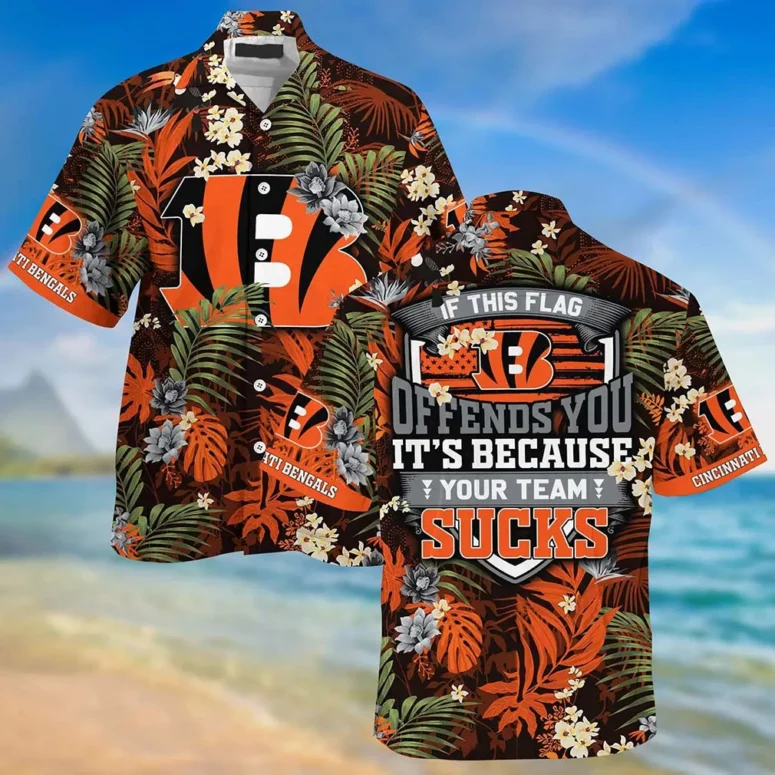 Cincinnati Bengals Tropical Rivalry Hawaiian Shirt