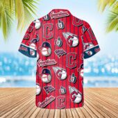 Cleveland Guardians Logo Collage Hawaiian Shirt Back - TeeAloha