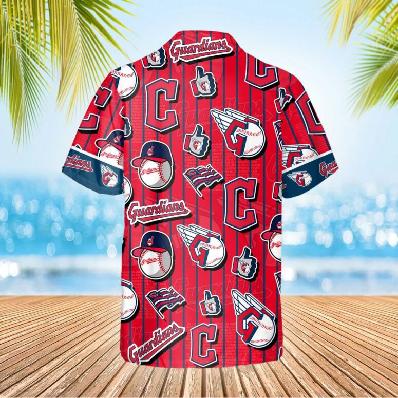 Cleveland Guardians Logo Collage Hawaiian Shirt