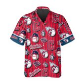 Cleveland Guardians Logo Collage Hawaiian Shirt Front - TeeAloha