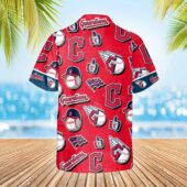 Cleveland Guardians Logo Mania Hawaiian Shirt Back - TeeAloha