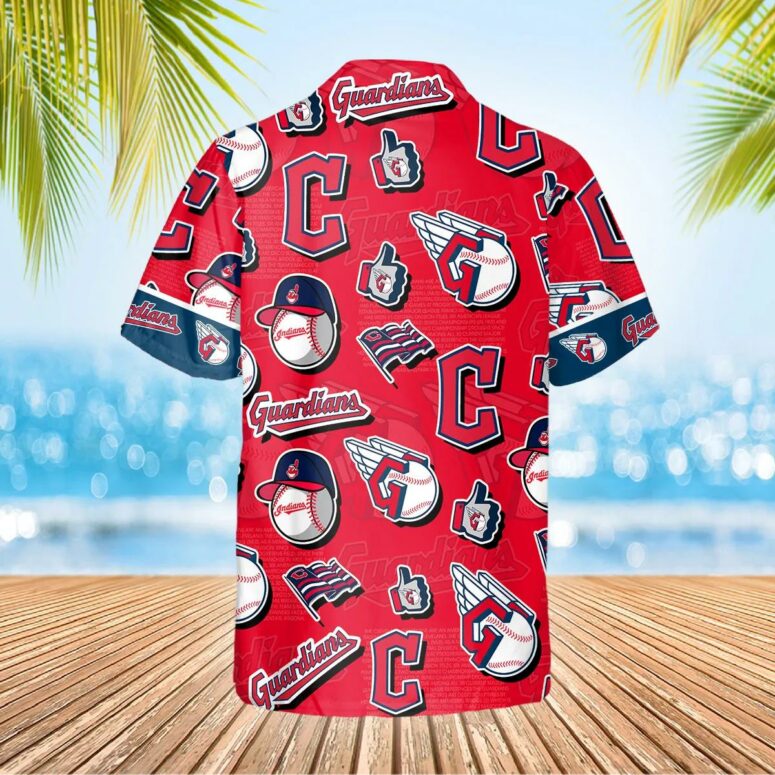 Cleveland Guardians Logo Mania Hawaiian Shirt