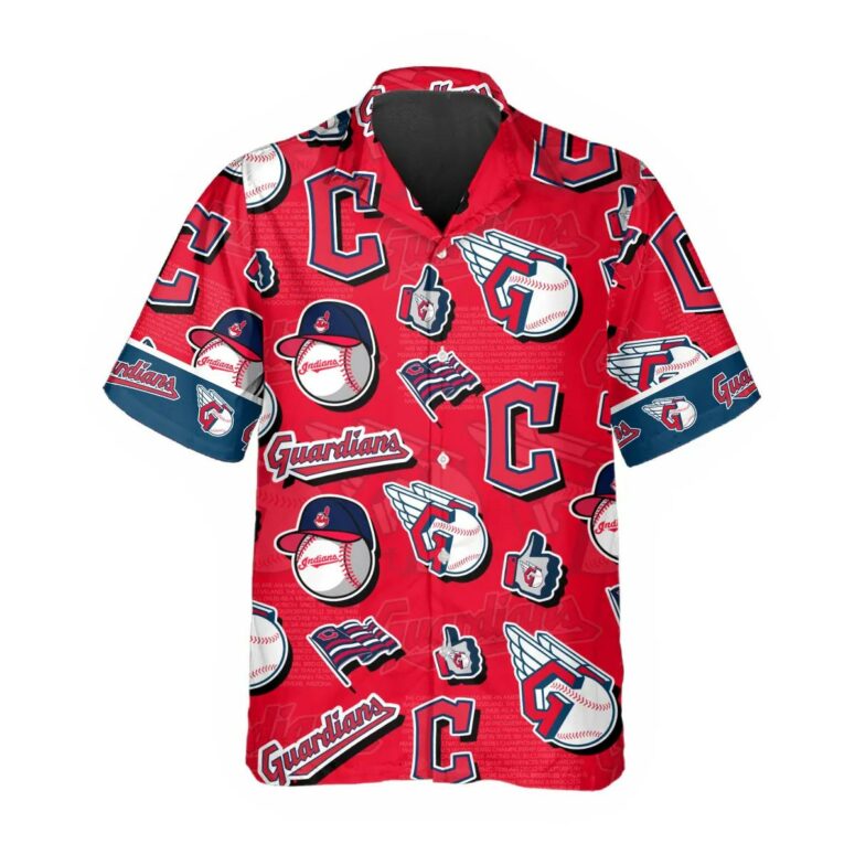 Cleveland Guardians Logo Mania Hawaiian Shirt