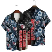 Cleveland Guardians Stars Stripes Hawaiian Shirt - TeeAloha