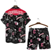 Cleveland Guardians Sunset Palm Hawaiian Shirt Back With Short - TeeAloha