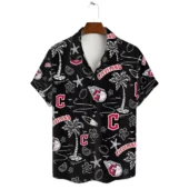 Cleveland Guardians Sunset Palm Hawaiian Shirt Front - TeeAloha