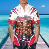 Cleveland Guardians Team Collage Hawaiian Shirt Mockup Front Man - TeeAloha