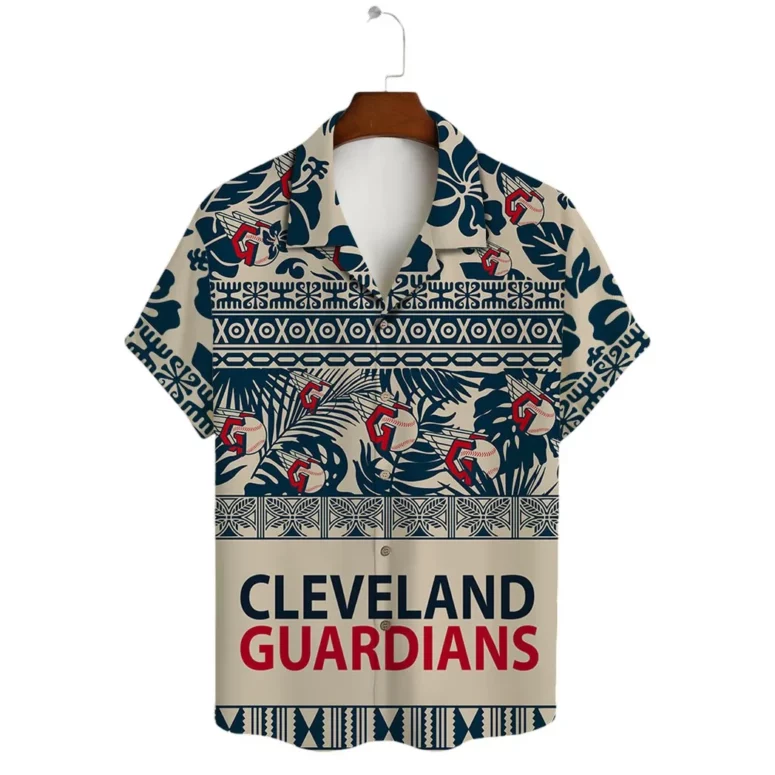 Cleveland Guardians Tribal Print Hawaiian Shirt