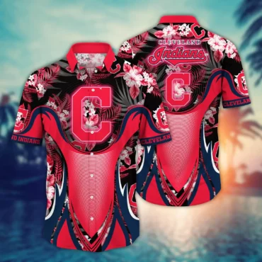 Cleveland Guardians Tropical Hibiscus Hawaiian Shirt