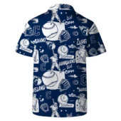 Cleveland Guardians Tropical Monochrome Hawaiian Shirt Back - TeeAloha