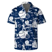 Cleveland Guardians Tropical Monochrome Hawaiian Shirt Front - TeeAloha