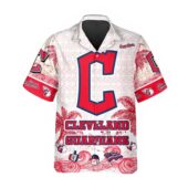 Cleveland Guardians Tropical Wave Hawaiian Shirt Front - TeeAloha