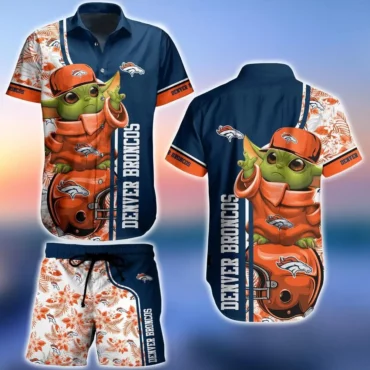 Denver Broncos Baby Yoda Fan Gear Hawaiian Shirt