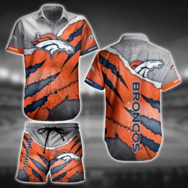 Denver Broncos Gridiron Power Hawaiian Shirt