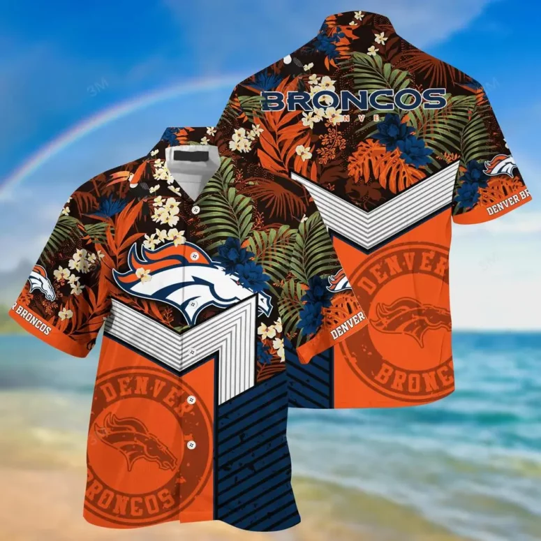 Denver Broncos Island Chevron Hawaiian Shirt