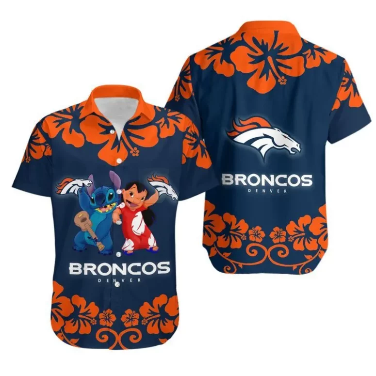 Denver Broncos Lilo & Stitch Hawaiian Shirt