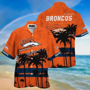 Denver Broncos Palm Sunset Hawaiian Shirt