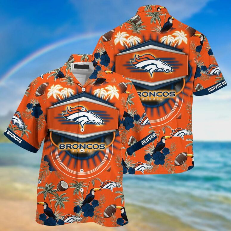 Denver Broncos Paradise Shield Game Day Hawaiian Shirt