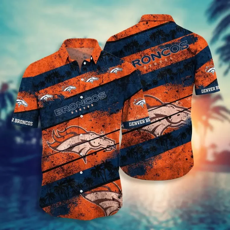 Denver Broncos Retro Sunset Hawaiian Shirt