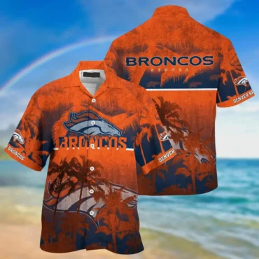 Denver Broncos Rustic Palm Breeze Fan Spirit Hawaiian Shirt