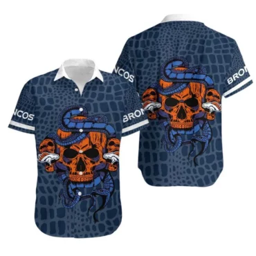 Denver Broncos Skull & Serpent Hawaiian Shirt