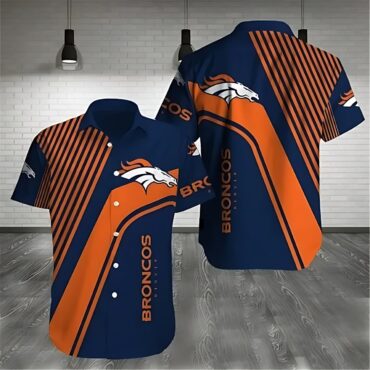 Denver Broncos Stripe Streak Hawaiian Shirt