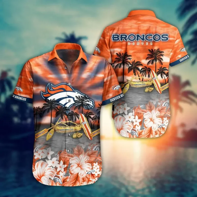 Denver Broncos Sunset Oasis Hawaiian Shirt