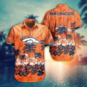 Denver Broncos Sunset Palm Game Day Hawaiian Shirt