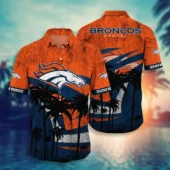 Denver Broncos Sunset Palm Hawaiian Shirt