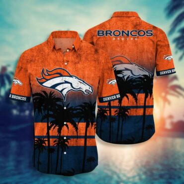 Denver Broncos Sunset Palm Paradise Hawaiian Shirt