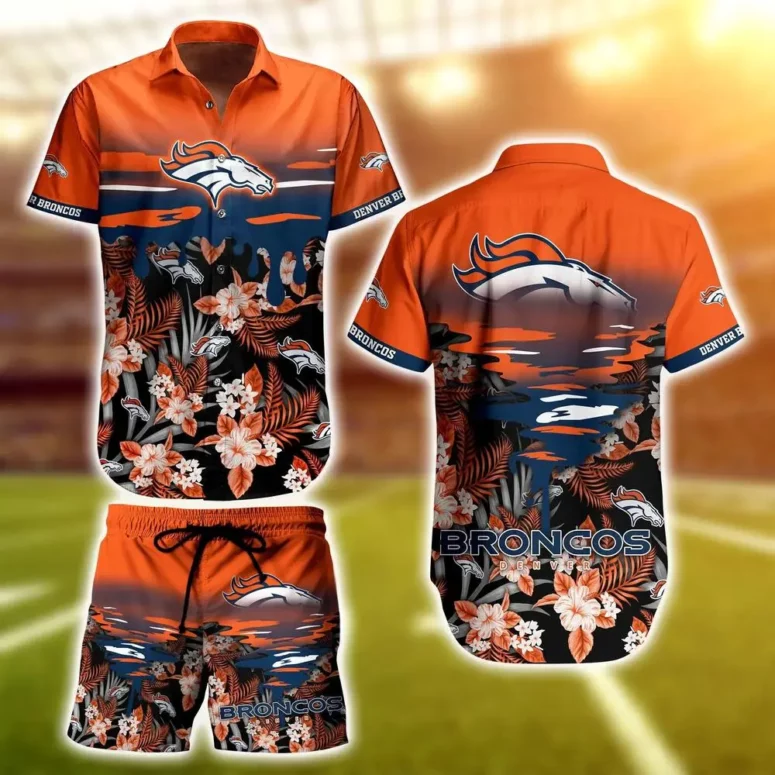 Denver Broncos Sunset Reflection Hawaiian Shirt